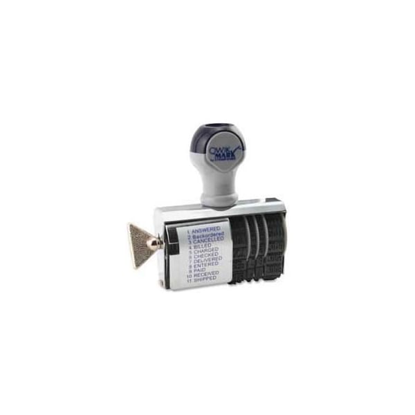 U.S. Stamp & Sign U.S. Stamp & Sign Rubber Date Stamp, 11 Phrases, 10-Year Date Band, 3/8" x 2", Gray T2754 - main
